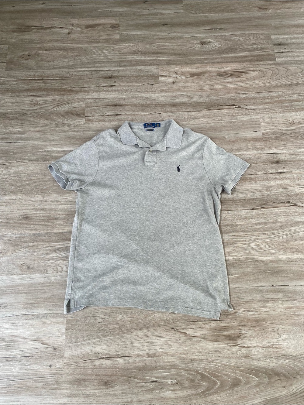 Ralph Lauren Light Gray Men's Polo Shirt with Black Pony